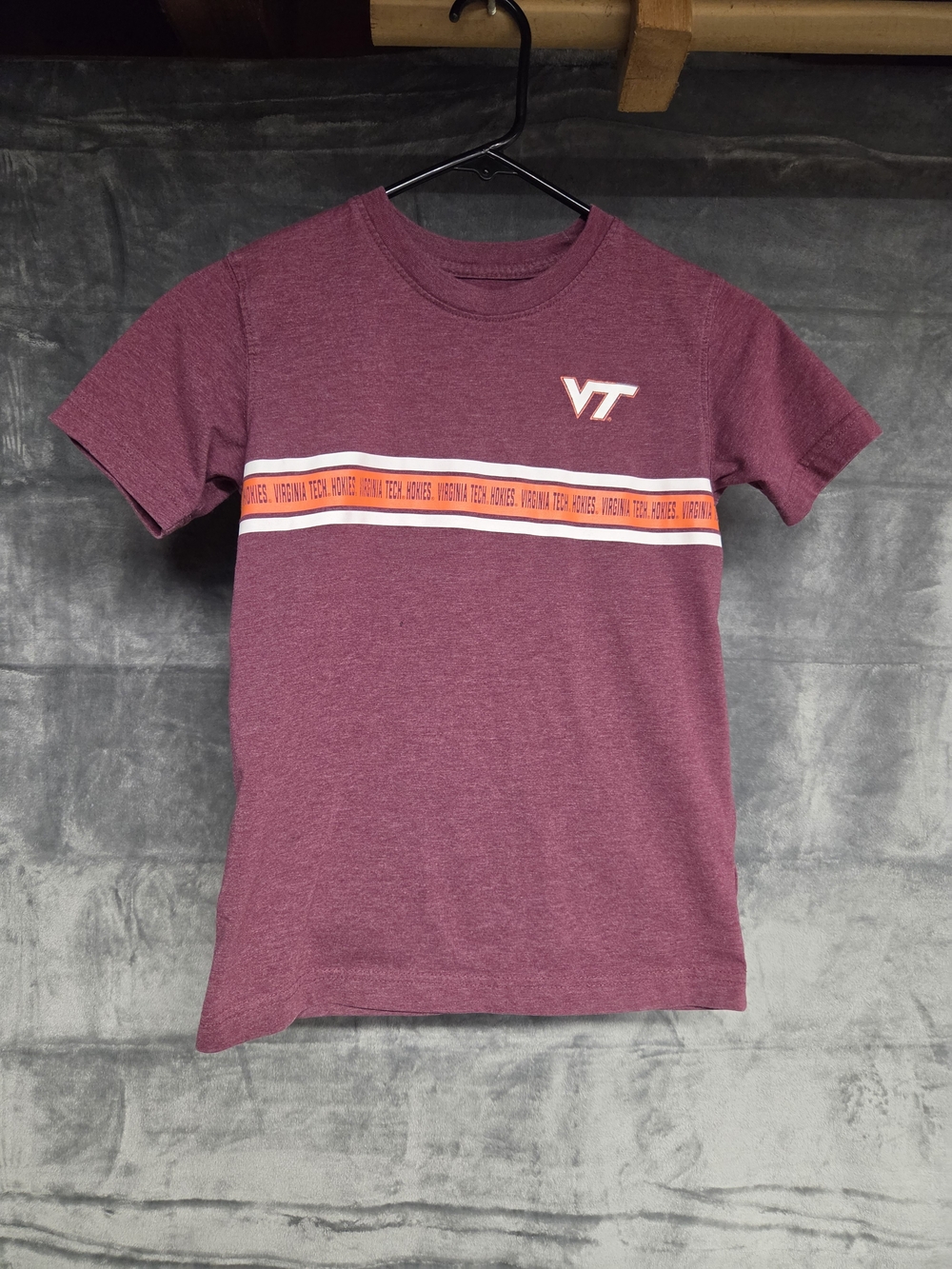 Colosseum VT Maroon Short Sleeve Tee with Orange Accent